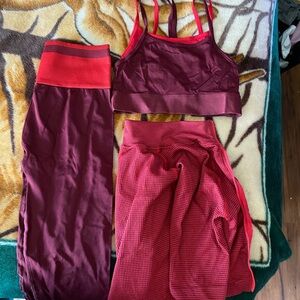 Fabletics set size S. Capri leggings, sports bra, & crop zip up jacket.